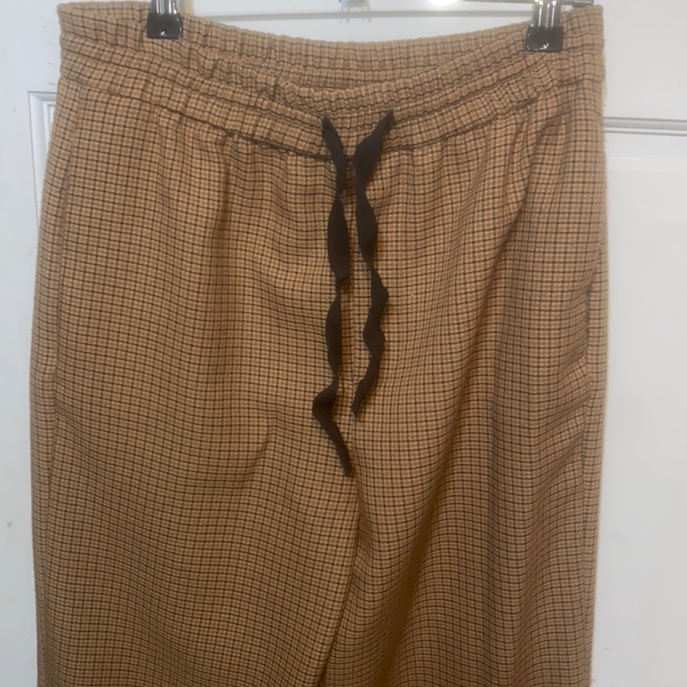 Zara Woman brown checkered houndstooth pants size small